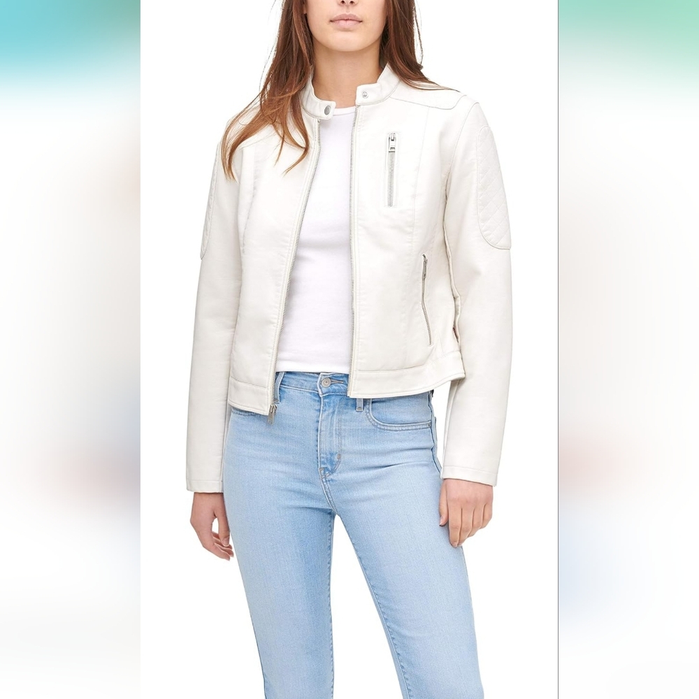 Levi's Women's Faux Leather Motocross Racer Jacket (Plus)